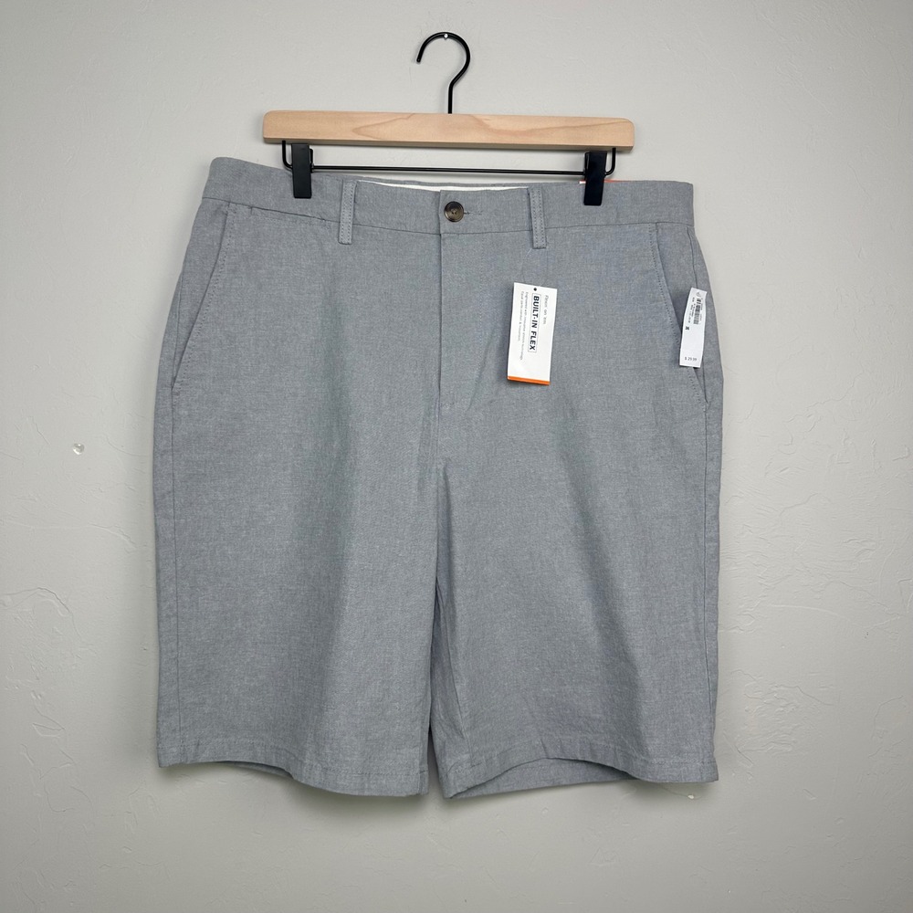 Old Navy Ultimate Built-In Flex Shorts Mens 36 Gray 10 Inch Inseam Chino NWT